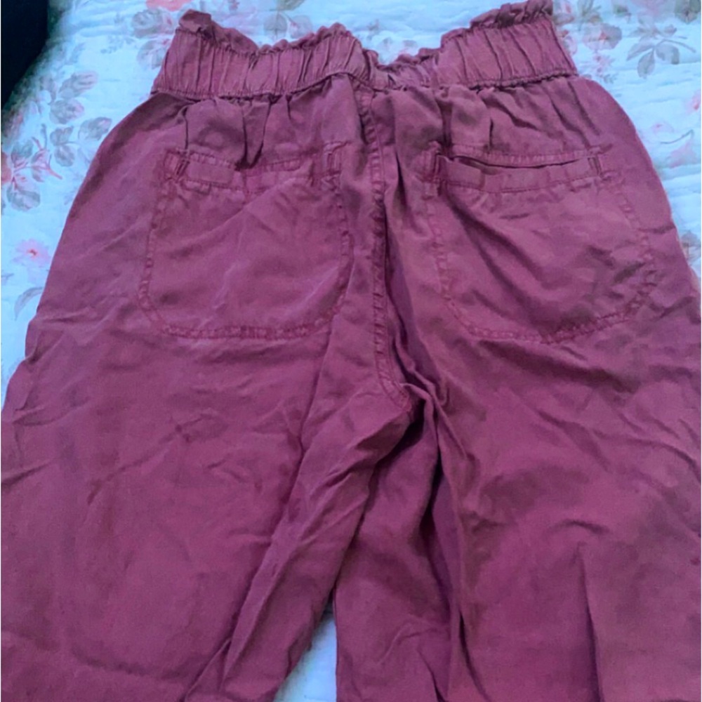 pink baggy pants with tie